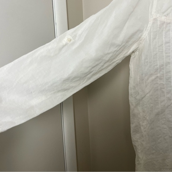 Eddie Bauer Ivory Sheer Boho Blouse Size XXL Lightweight Coastal Grandma Beachy - Picture 10 of 13